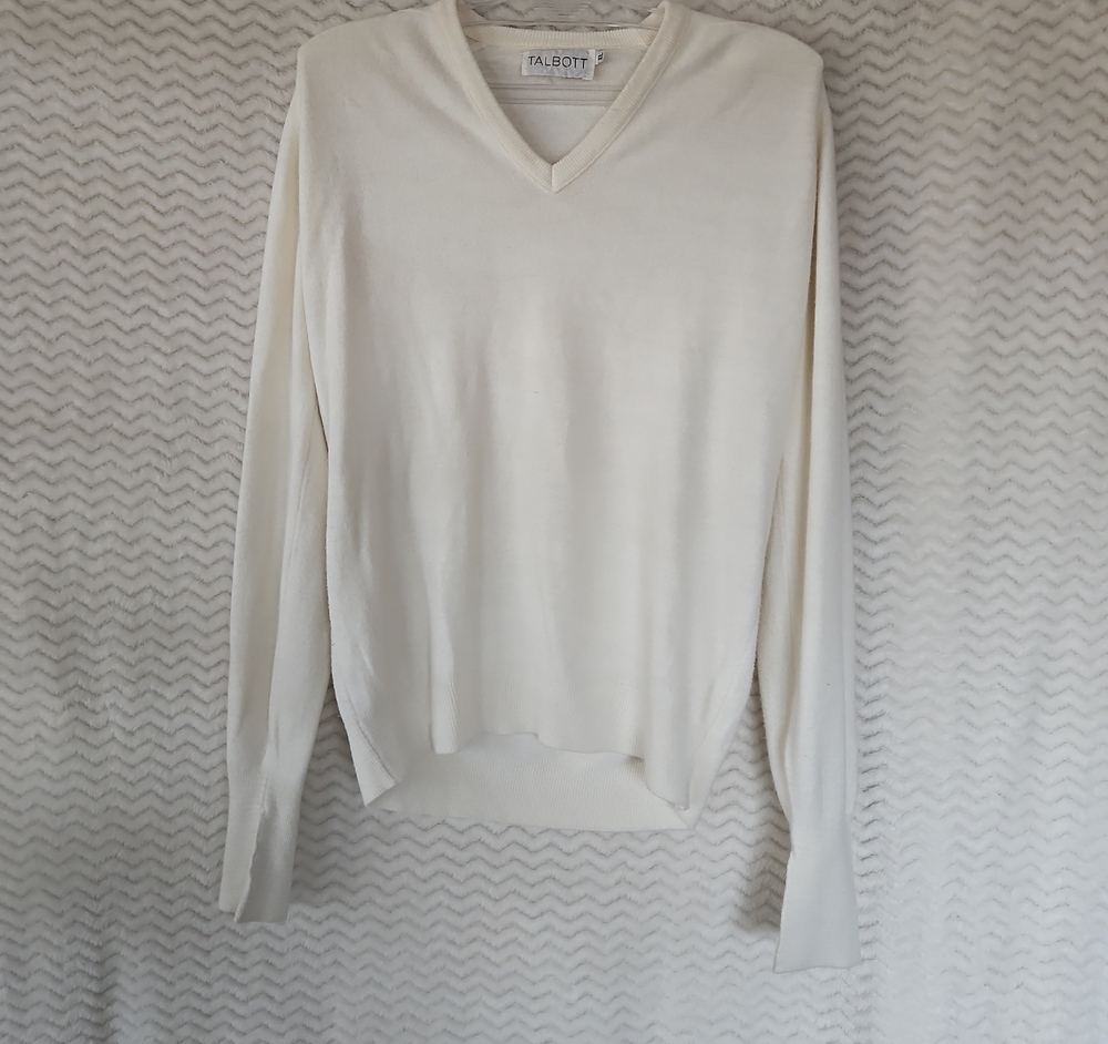 Talbots White V-Neck Sweater
